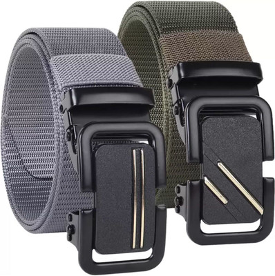 Kalsi Men Green, Grey Nylon Belt