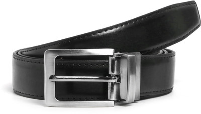 LYVI Men Formal Black Artificial Leather Reversible Belt