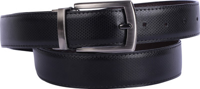 Leczo Men Formal, Casual, Party Black Synthetic Reversible Belt