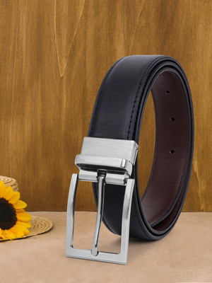METRONAUT Men Casual, Evening, Formal, Party Black Artificial Leather Reversible Belt