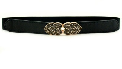 REDHORNS Women Casual, Evening, Formal, Party Black, Gold Fabric, Metal Belt