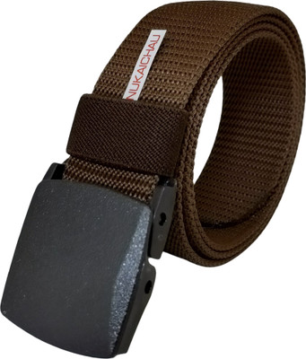 NUKAICHAU Men Casual, Evening, Party Brown Nylon Belt