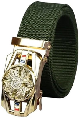 Strapzo Men Party, Formal Green Nylon Belt