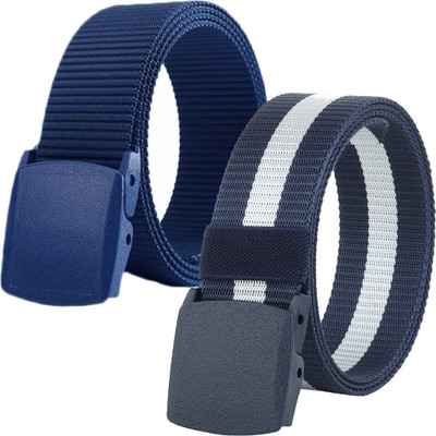 METRONAUT Men Casual Blue, Grey Nylon Belt