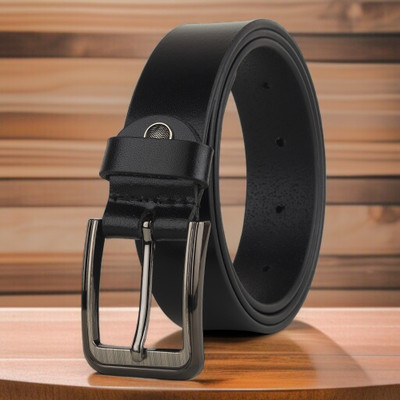 Roadster Men Formal Black Genuine Leather Belt