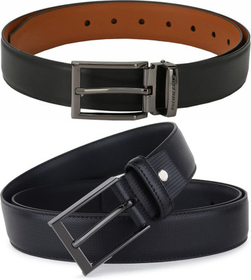 Pacific Gold Men Formal Tan, Black, Black Artificial Leather Belt