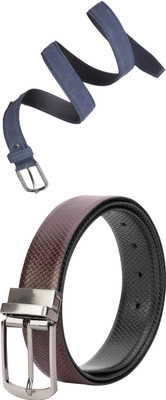 Jungler Men Evening, Party, Formal, Casual Blue, Brown, Black Genuine Leather Belt