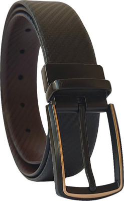 Elegavie Men Formal Black Genuine Leather Reversible Belt
