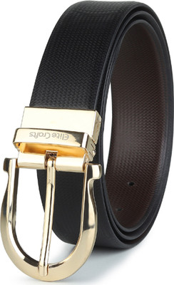 Elite Crafts Men Formal, Casual, Party, Evening Gold Genuine Leather Reversible Belt