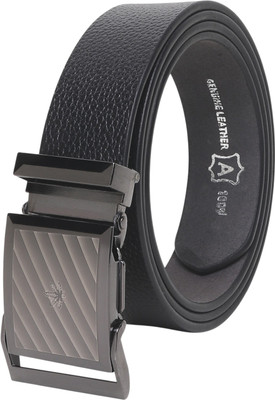 LOOPA Men Formal, Casual, Evening, Party Black Genuine Leather Belt