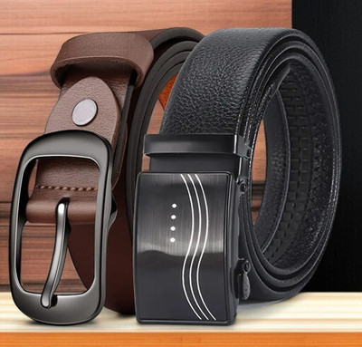 PROVOGUE Men Brown, Black Genuine Leather Belt