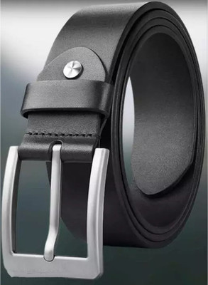 house of common Men Formal Black Artificial Leather Belt