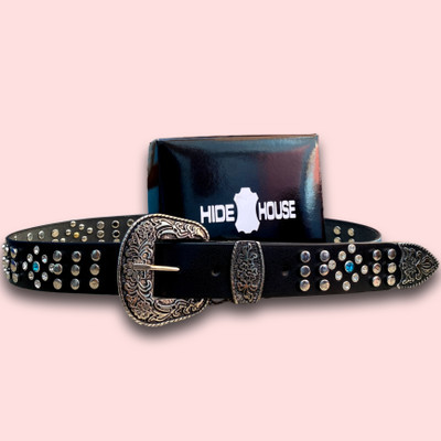 HideHouse Men Casual, Party, Evening Black Genuine Leather Belt