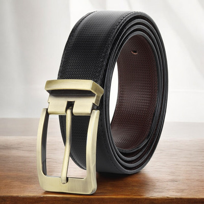 Roadster Men Formal, Casual, Evening, Party Black Artificial Leather Reversible Belt