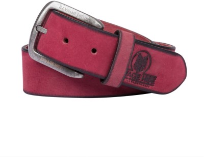 Savage Hide Men Casual Red Genuine Leather Belt