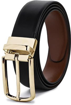 Micron Men Casual, Evening, Formal, Party Black Genuine Leather Reversible Belt