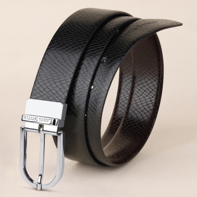 LOUIS STITCH Men Formal Black, Brown Genuine Leather Reversible Belt