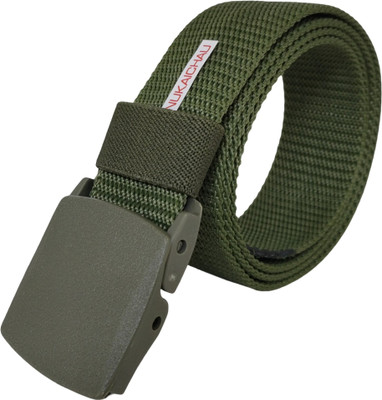 NUKAICHAU Men Casual, Evening, Party Green Nylon Belt