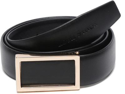 LOUIS STITCH Men Formal Black Genuine Leather Belt
