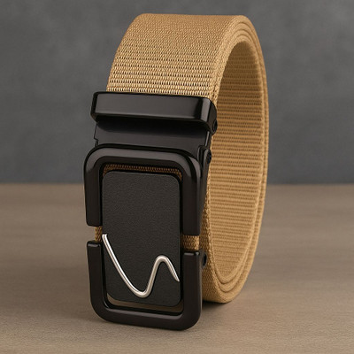 PROVOGUE Men Casual, Formal, Party, Evening Beige Nylon Belt