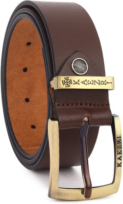 KAEZRI Men Casual, Evening, Formal, Party Black Genuine Leather Belt