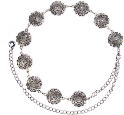 SYGA Women Casual, Evening, Formal, Party Silver Metal Belt