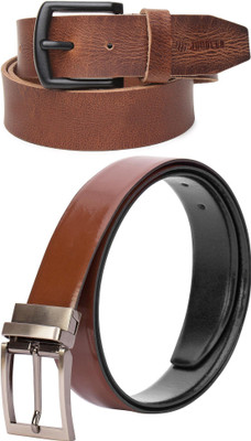 Jungler Men Evening, Party, Formal, Casual Brown, Brown Genuine Leather Belt