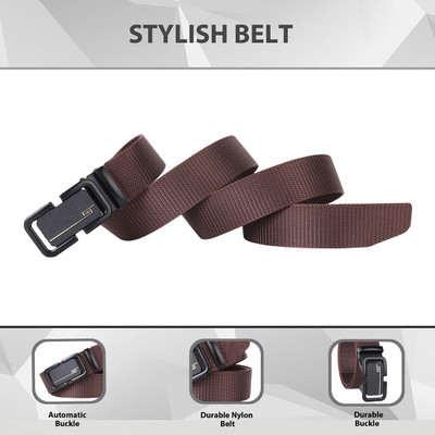 METRONAUT Men Casual, Evening, Formal, Party Brown Nylon Belt
