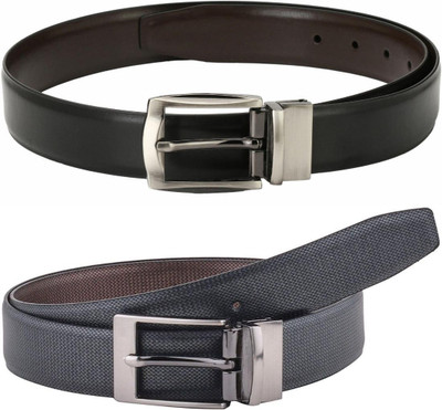 Pacific Gold Men Formal Brown, Black, Grey Artificial Leather Belt