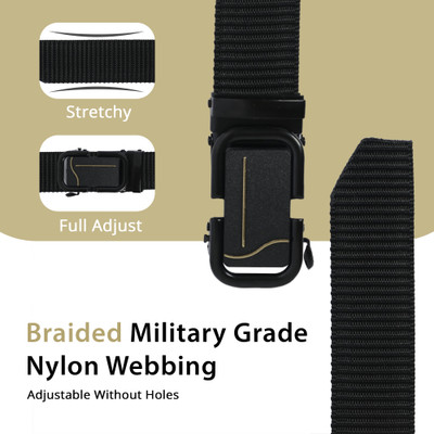 LYVI Men Casual Black Nylon Belt