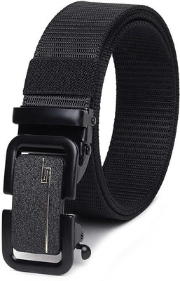 Strapzo Men Formal, Party, Casual Black Nylon Belt