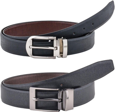 Pacific Gold Men Formal Brown, Black Artificial Leather Belt