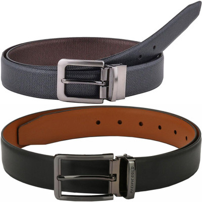 Pacific Gold Men Formal Brown, Tan, Black, Blue Artificial Leather Belt