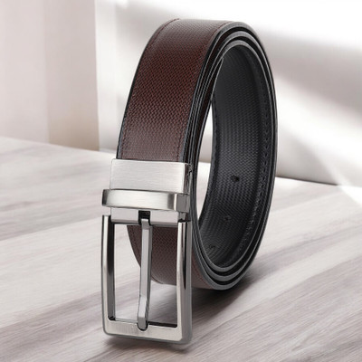 PROVOGUE Men Formal, Casual, Evening, Party Brown Artificial Leather Reversible Belt