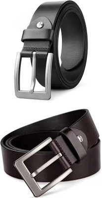 ShopGlobal Men Casual, Formal, Evening, Party Black, Black Artificial Leather Belt
