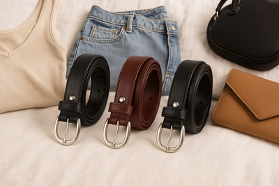 OODI Women Casual Black, Brown Synthetic Belt