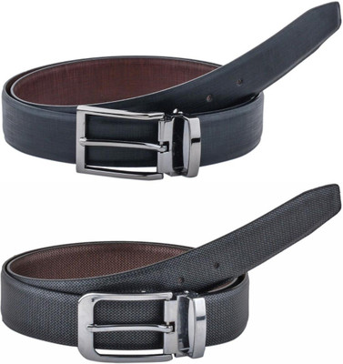 Pacific Gold Men Formal Brown, Black, Brown, Black Artificial Leather Belt