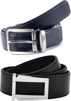 Pacific Gold Men Formal Brown, Black, Black Artificial Leather Belt