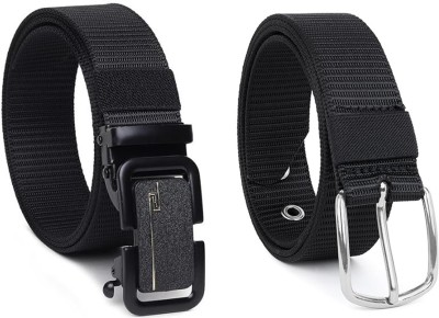 Daller Men & Women Casual, Evening, Formal, Party Black Nylon, Metal, Plastic, Canvas Belt