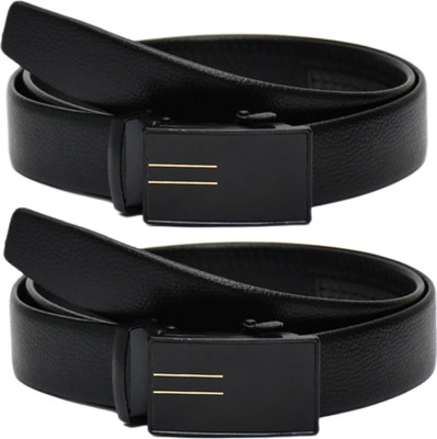 JKM COLLECTION Men Casual Black Artificial Leather Belt