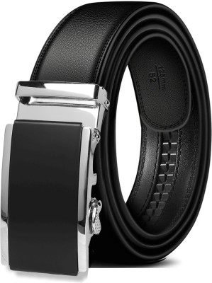 URBAN ALFAMI Men Formal, Party, Evening, Casual Black Texas Leatherite, Artificial Leather Belt