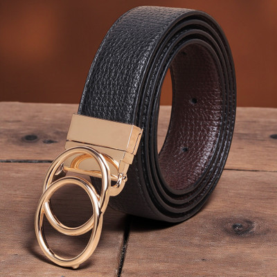 KILLER Men Formal, Casual, Evening, Party Black Artificial Leather Reversible Belt