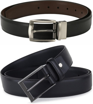 Pacific Gold Men Formal Brown, Black Artificial Leather Belt