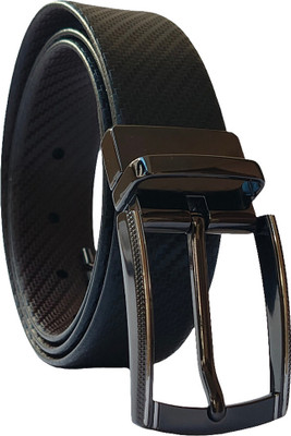 Elegavie Men Formal Black Genuine Leather Reversible Belt