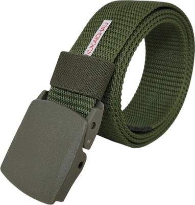 NUKAICHAU Men Casual, Evening, Party Green Nylon Belt