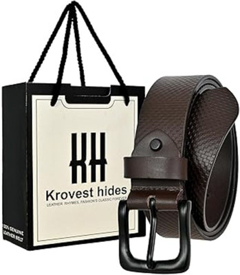 Krovest Hides Men Formal Brown Genuine Leather Reversible Belt