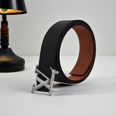 VILDTH Men Black Genuine Leather Belt