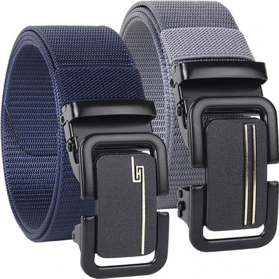 PROVOGUE Men Casual, Formal, Evening, Party Blue, Grey Nylon Belt