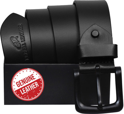 RABELL Men Casual Black Genuine Leather Belt