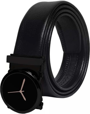 AT Fashion Men Black Genuine Leather Belt